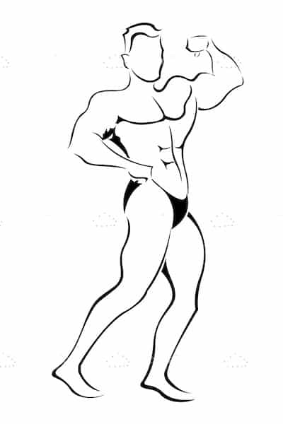 Male Bodybuilder in Sketch Style
